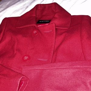 Nine West Women’s Peacoat size 14 Red Women’s Peacoat size 14 Red Jacket…